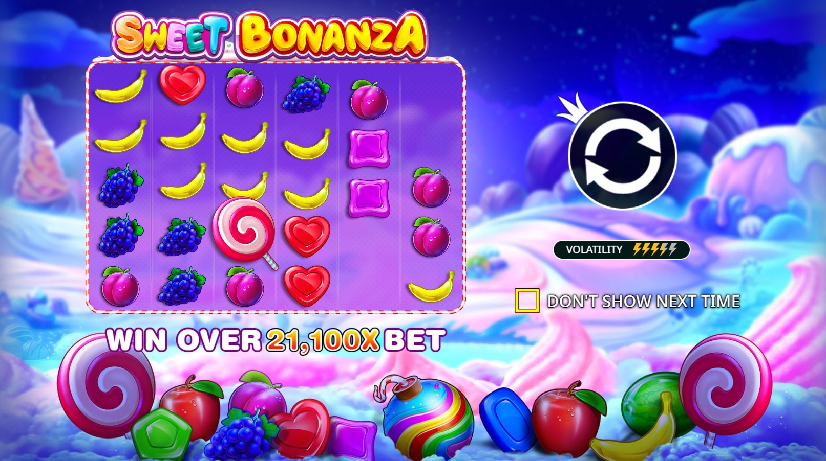 Sweet Bonanza - screenshot with slot description 2