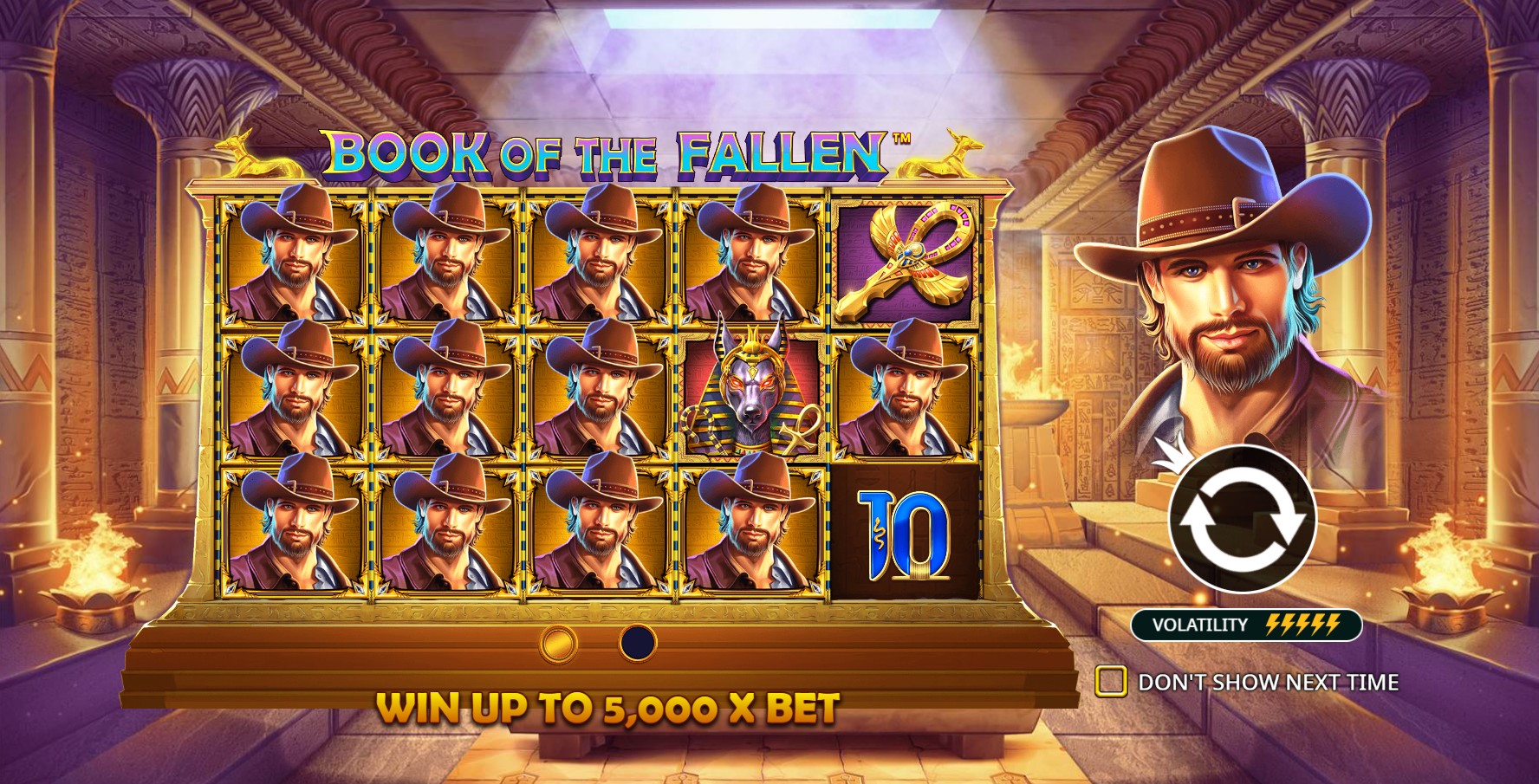 John Hunter and the Book of the Fallen - screenshot with slot description 2